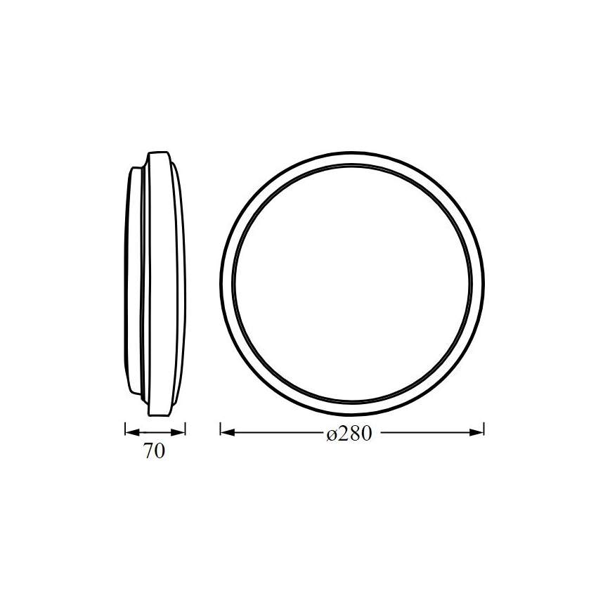 Osram - LED plafonsko svetlo ORBIS LONDON LED/16W/230V prečnika 28 cm crno