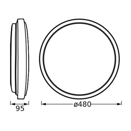 Osram - LED plafonsko svetlo ORBIS LONDON LED/36W/230V prečnik 48 cm belo