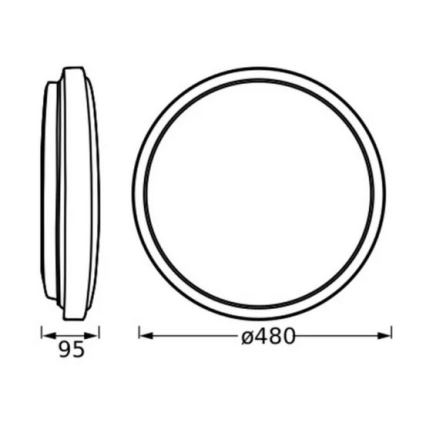 Osram - LED plafonsko svetlo ORBIS LONDON LED/36W/230V Ø 48 cm crna
