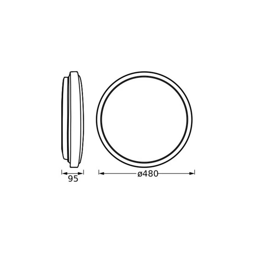 Osram - LED plafonsko svetlo ORBIS LONDON LED/36W/230V Ø 48 cm crna