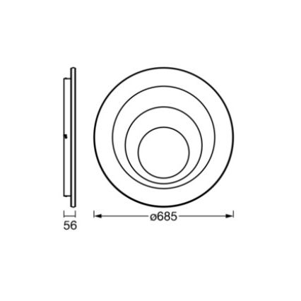 Osram - LED plafonsko svetlo ORBIS SPIRAL LED/63W/230V Ø 68,5 cm
