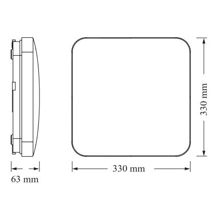 Osram - LED plafonsko svetlo sa senzorom sumraka SQUARE LED/24W/230V 33x33 cm