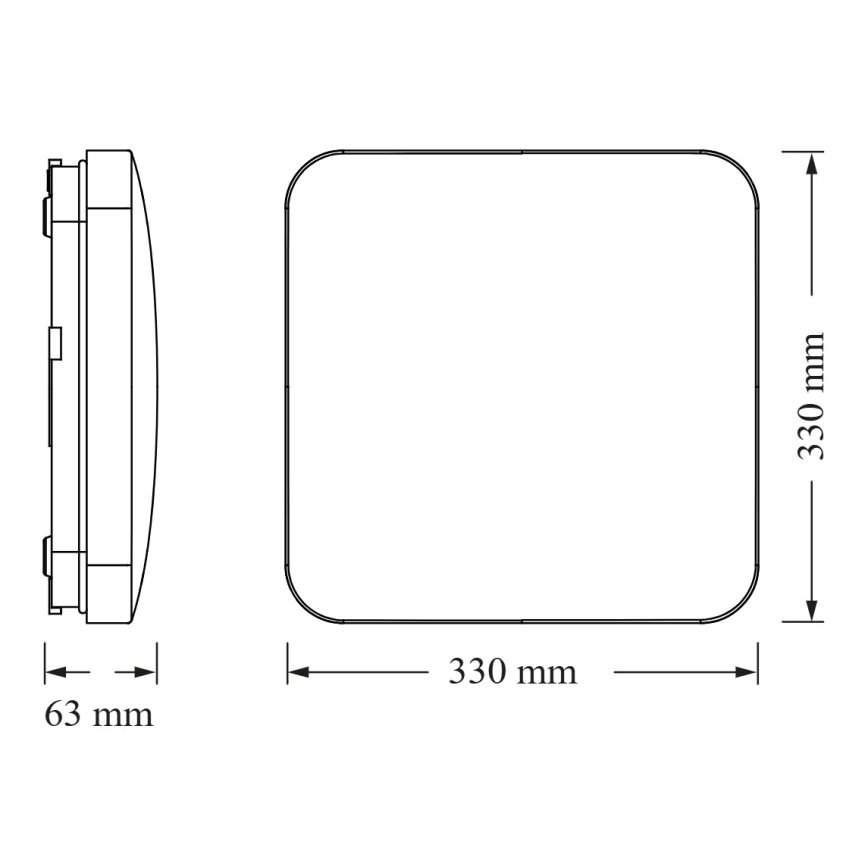 Osram - LED plafonsko svetlo sa senzorom sumraka SQUARE LED/24W/230V 33x33 cm