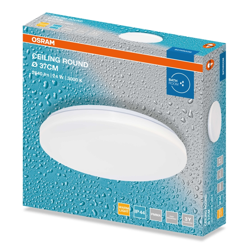 Osram - LED stropno svetlo za kupatilo CEILING ROUND LED/24W/230V 3000K prečnik 37 cm IP44 belo