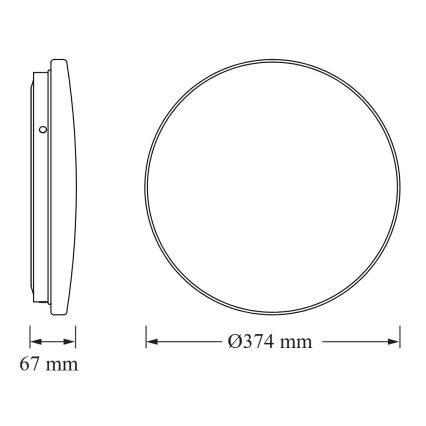 Osram - LED plafonsko svetlo za kupatilo sa senzorom sumraka CEILING ROUND LED/24W/230V 4000K prečnik 37 cm IP44 bela