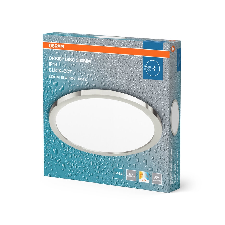 Osram - LED plafonsko svetlo za kupatilo DISC LED/18W/230V 3000/4000K prečnik 30 cm IP44 srebrna