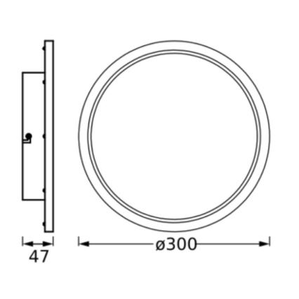 Osram - LED plafonsko svetlo za kupatilo DISC LED/18W/230V 3000/4000K prečnik 30 cm IP44 srebrna