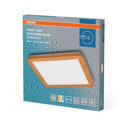 Osram - LED stropno svetlo za kupatilo ORBIS DISC LED/22W/230V 3000/4000K 30x30 cm IP44 braon