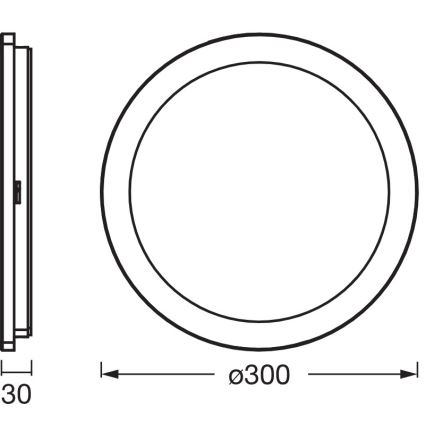 Osram - LED plafonsko svetlo za kupatilo ORBIS DISC LED/22W/230V 3000/4000K prečnik 30 cm IP44 matni hrom
