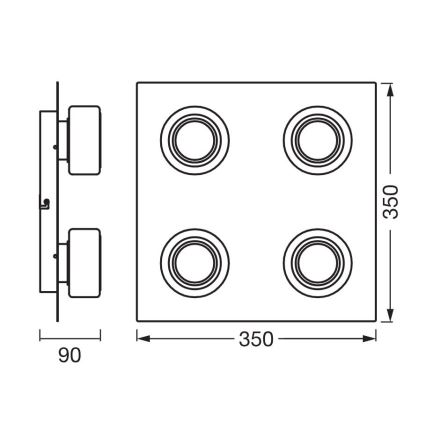 Osram - LED plafonsko svetlo za kupatilo ORBIS FLAME 4xLED/5,5W/230V 3000/4000K IP44 crna