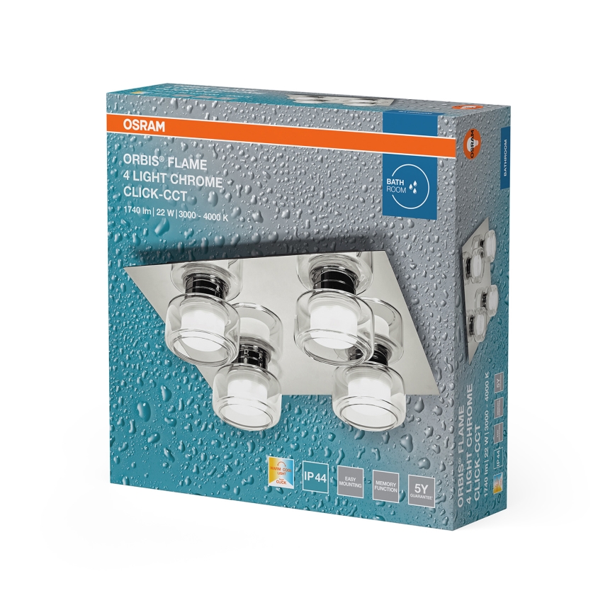 Osram - LED plafonsko svetlo za kupatilo ORBIS FLAME 4xLED/5,5W/230V 3000/4000K IP44 sjajni hrom