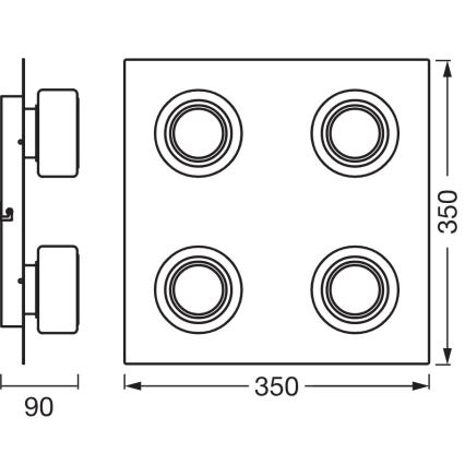 Osram - LED plafonsko svetlo za kupatilo ORBIS FLAME 4xLED/5,5W/230V 3000/4000K IP44 sjajni hrom