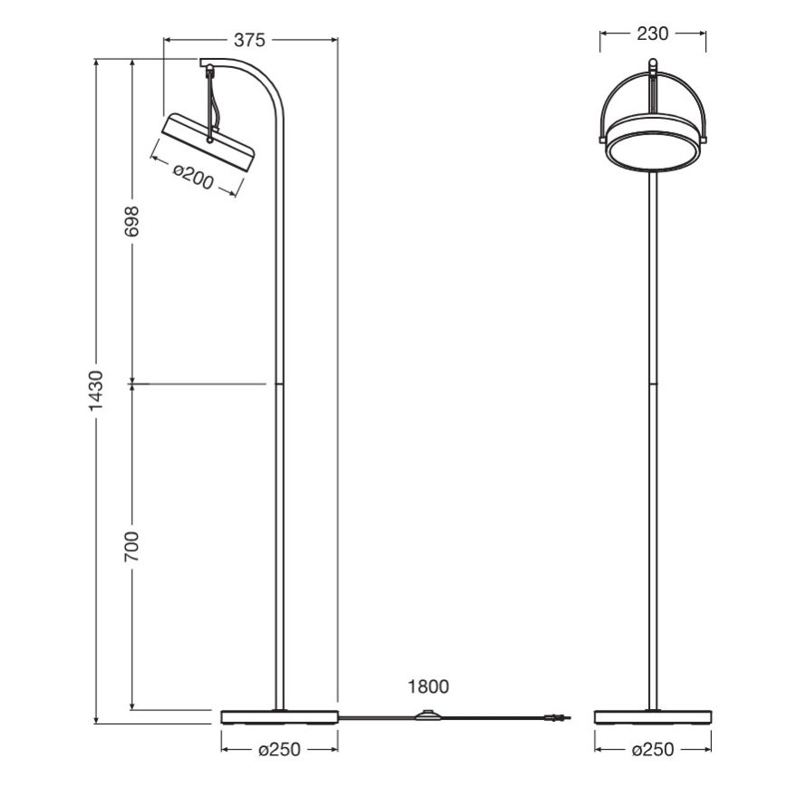 Osram - LED podna lampa DECOR PUCK LED/12W/230V CRI 90 crna