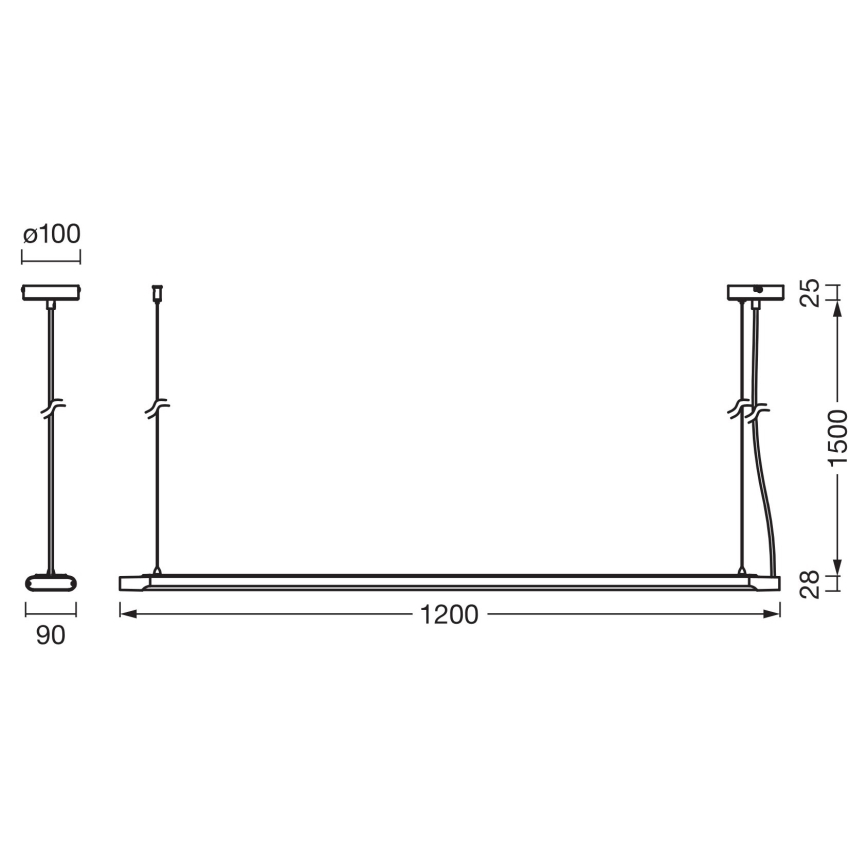 Osram - LED luster na sajli, prigušiva, OFFICE LINE LED/40W/230V 4000K 120 cm bela