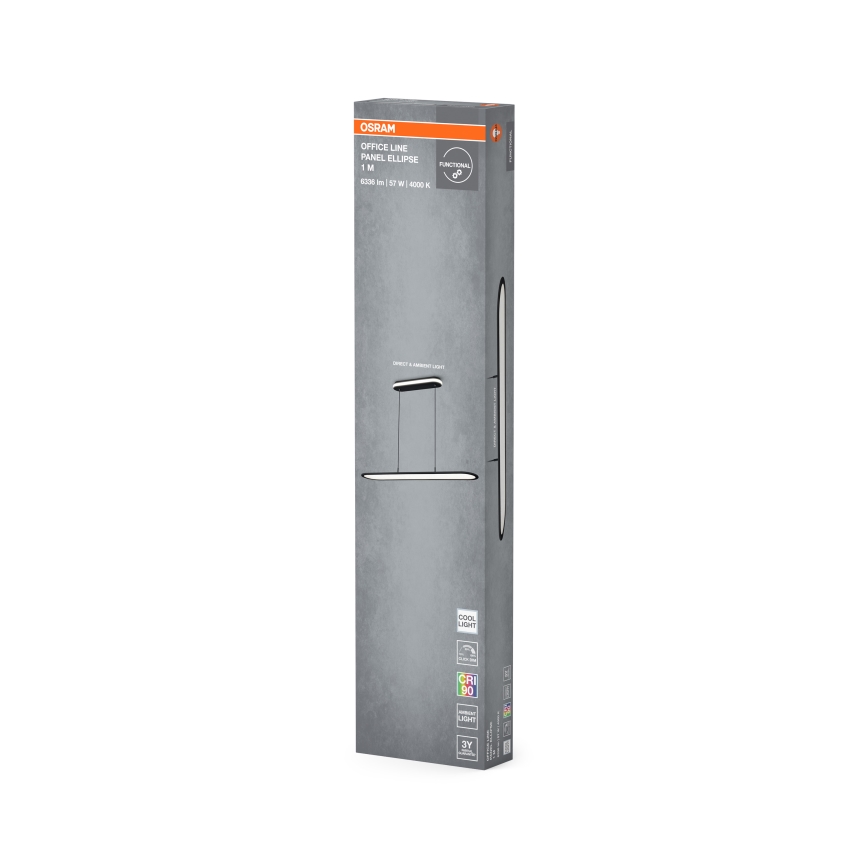 Osram - LED prigušiva luster na sajli OFFICE LINE LED/57W/230V 4000K 100 cm CRI 90 crna