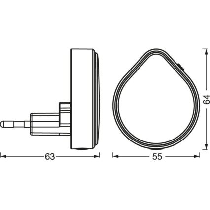 Osram - LED prigušiva orijentaciono svetlo za utičnicu LUNETTA LED/0,5W/230V