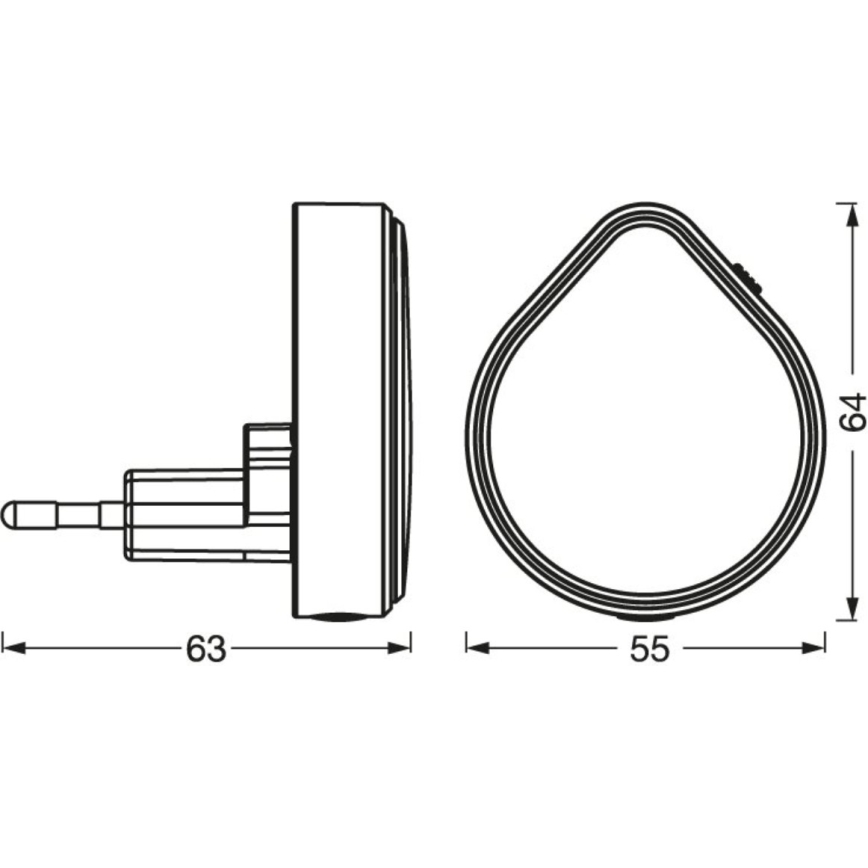 Osram - LED prigušiva orijentaciono svetlo za utičnicu LUNETTA LED/0,5W/230V