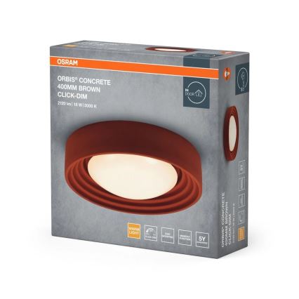 Osram - LED prigušiva plafonsko svetlo ORBIS CONCRETE LED/18W/230V prečnik 40 cm braon/beton