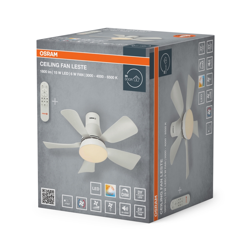 Osram - LED prigušiva plafonski ventilator LESTE LED/15W/230V 3000/4000/6500K + daljinsko upravljanje
