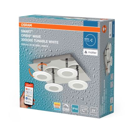 Osram - prigušiva LED plafonska lampa za kupatilo SMART+ WAVE LED/24W/230V 3000-6500K IP44 Wi-Fi