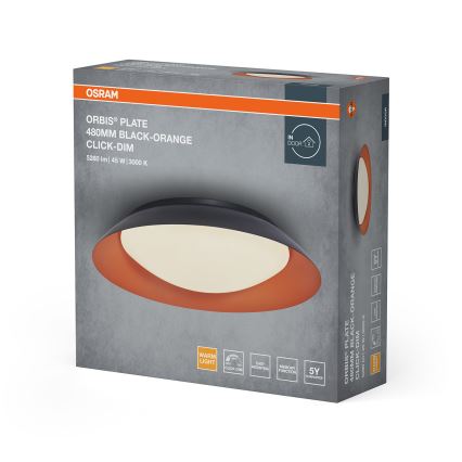 Osram - LED prigušiva plafonsko svetlo ORBIS PLATE LED/45W/230V prečnik 48 cm narandžasto/crno