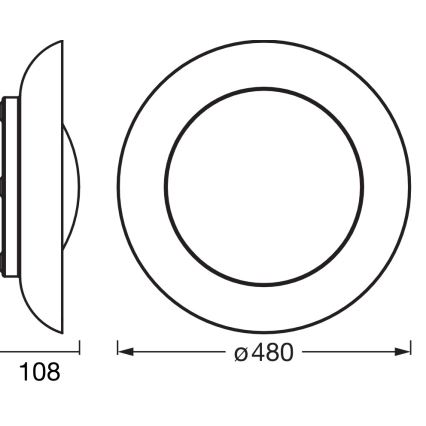 Osram - LED prigušiva plafonsko svetlo ORBIS PLATE LED/45W/230V prečnik 48 cm narandžasto/crno
