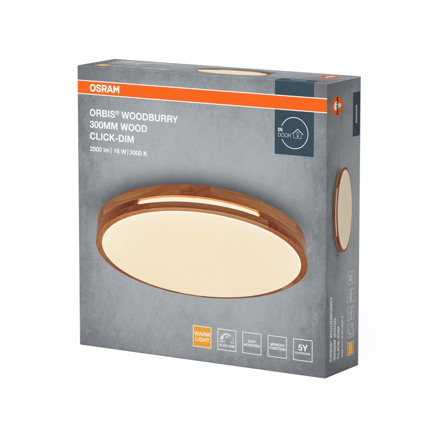 Osram - LED prigušiva plafonsko svetlo ORBIS WOODBURRY LED/16W/230V, prečnik 30 cm
