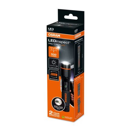 Osram - LED prigušiva punjiva baterijska lampa LEDINSPECT PRO TORCH 500 LED/6W/3,7V 2200 mAh IP44