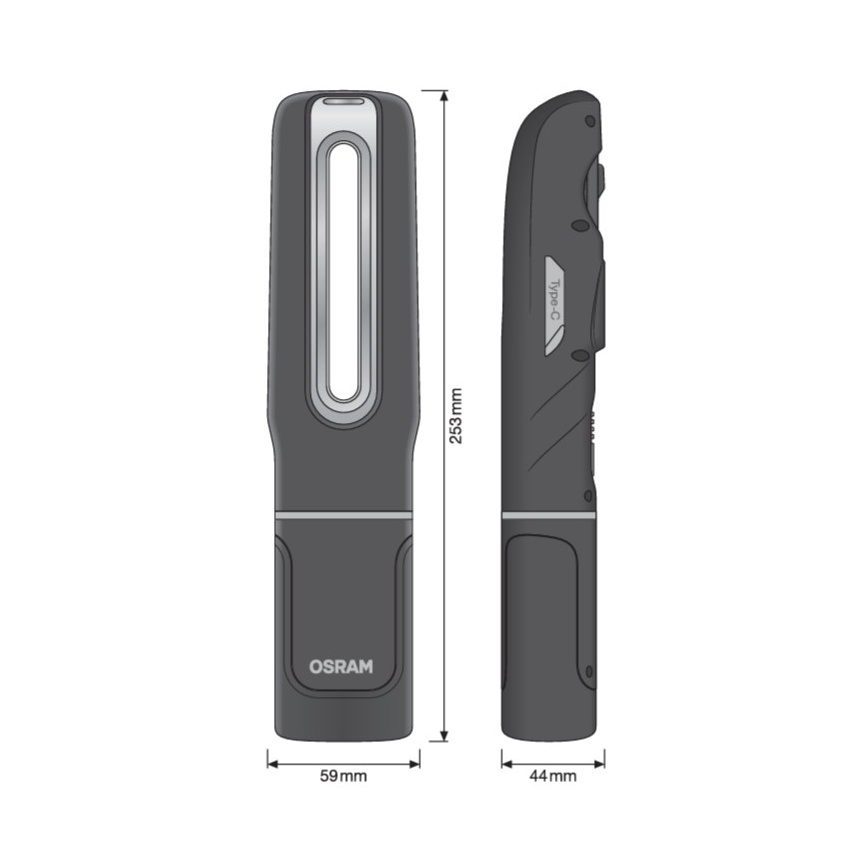 Osram - LED prigušiva punjiva ručna lampa LEDINSPECT MAX500 LED/16W/3,7V IP65 4500 mAh