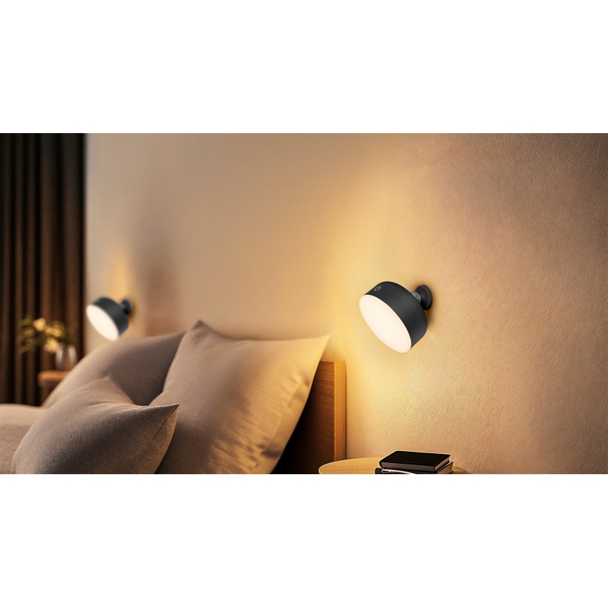 Osram - LED prigušiva punjiva stona lampa 3u1 DECOR HELPER LED/1,8W/5V crna
