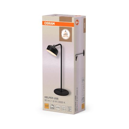 Osram - LED prigušiva punjiva stona lampa 3u1 DECOR HELPER LED/1,8W/5V crna