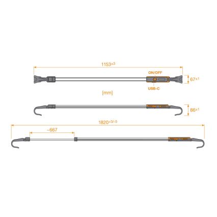 Osram - LED prigušiva punjiva svetiljka LEDINSPECT UNDERBONNET LED/16W/3,7V IP65 4400 mAh