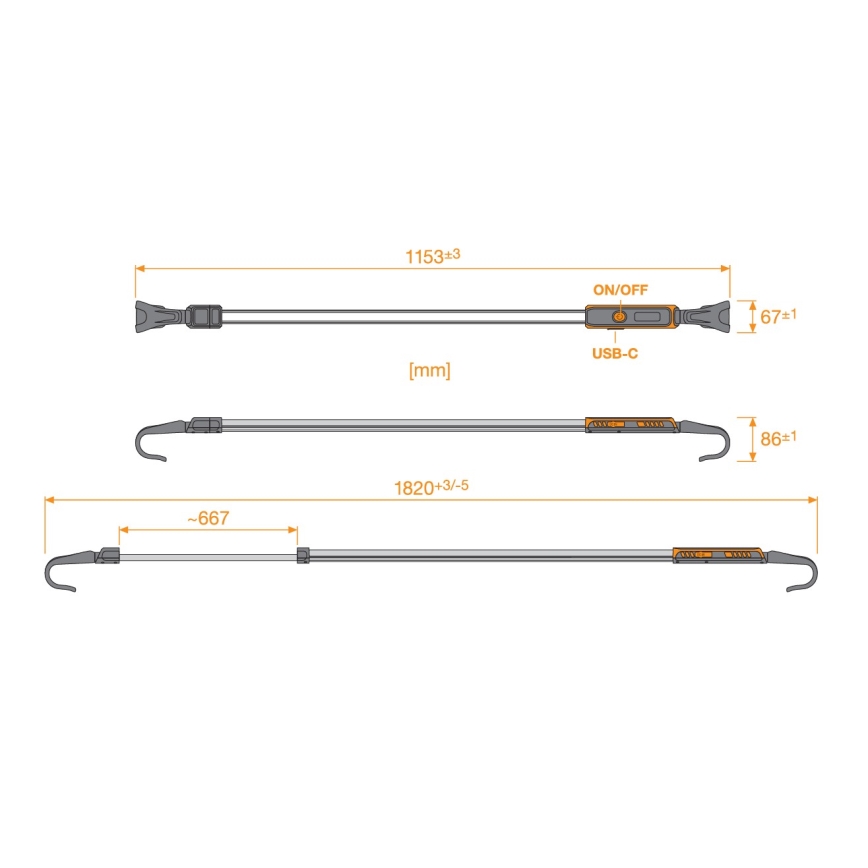 Osram - LED prigušiva punjiva svetiljka LEDINSPECT UNDERBONNET LED/16W/3,7V IP65 4400 mAh