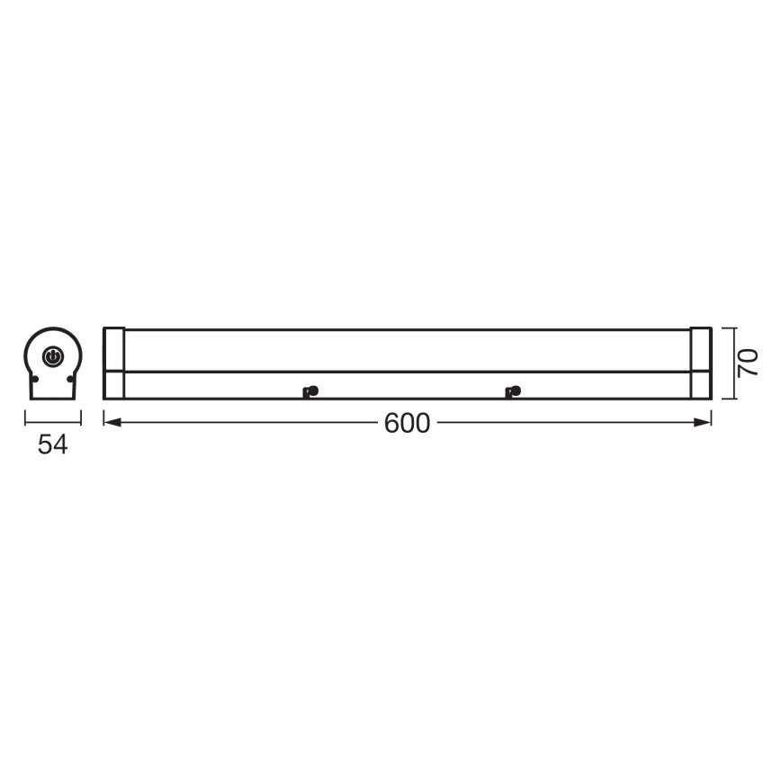 Osram - LED prigušiva osvetljenje za ogledalo ORBIS TUBE LED/12W/230V 60 cm IP44 crna