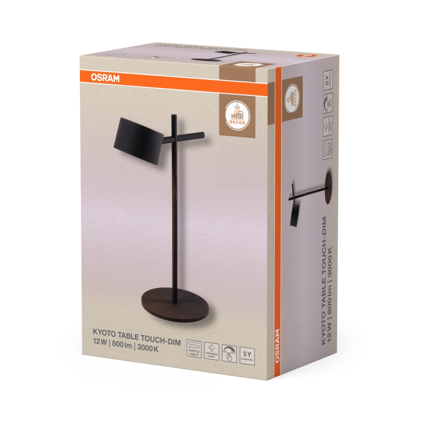 Osram - LED prigušiva dodirna stona lampa DECOR KYOTO LED/12W/230V CRI 90 crna