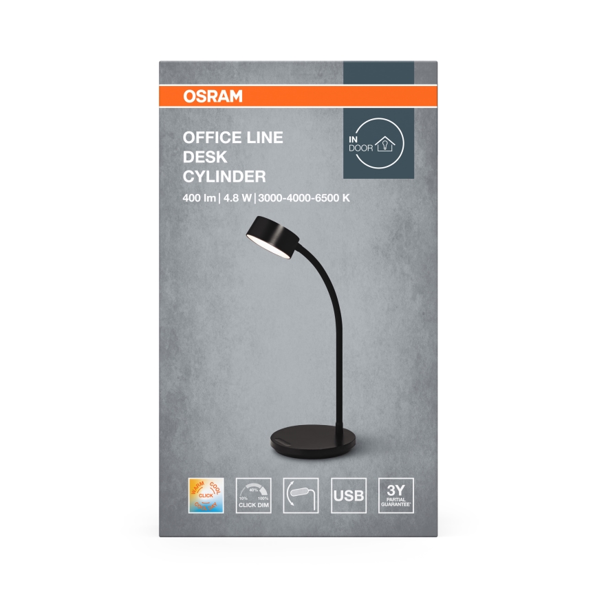 Osram - LED prigušiva stona lampa OFFICE LINE LED/4,8W/230V 3000/4000/6500K crna