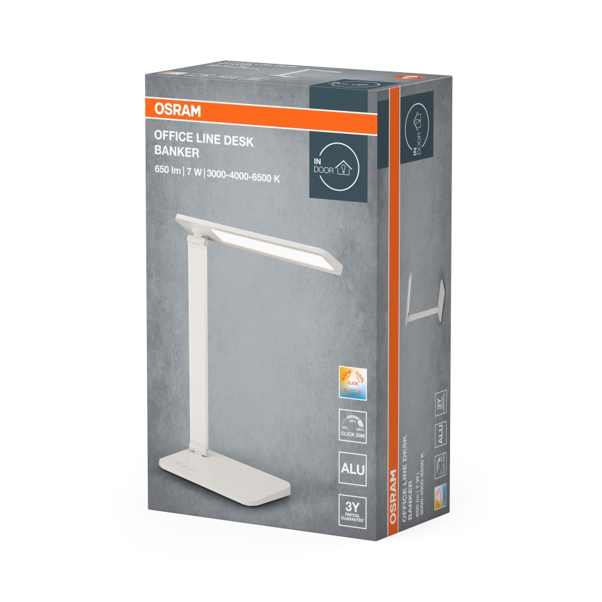 Osram - LED prigušiva stona lampa OFFICE LINE LED/7W/230V 3000/4000/6500K bela