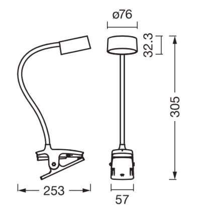 Osram - LED prigušiva stona lampa sa stezaljkom OFFICE LINE LED/4,8W/230V 3000/4000/6500K bela