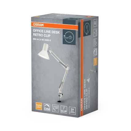 Osram - LED prigušiva stona lampa sa stezaljkom OFFICE LINE LED/9W/230V 3000K bela