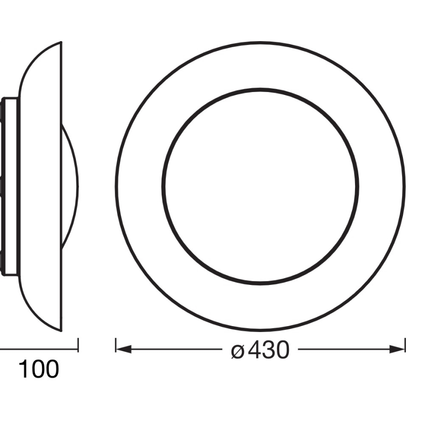 Osram - LED prigušiva stropna svetiljka ORBIS PLATE LED/35W/230V, prečnik 43 cm, narandžasta/crna
