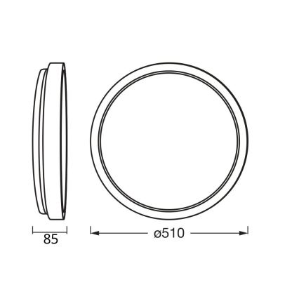 Osram - prigušiva LED plafonska svetiljka MARIANO LED/36W/230V prečnik 51 cm hrast/bela