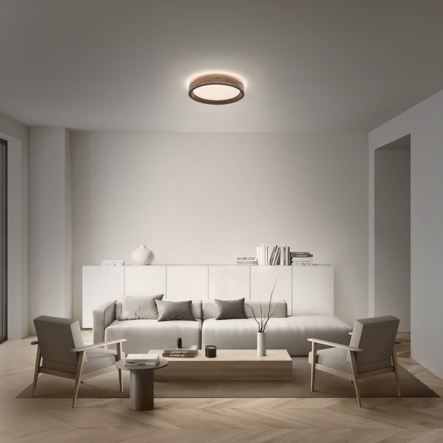 Osram - LED prigušiva stropno svetlo MARIANO LED/36W/230V prečnik 51 cm hrast/crna