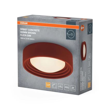 Osram - LED prigušiva stropna svetiljka ORBIS CONCRETE LED/13W/230V Ø 30 cm braon/beton