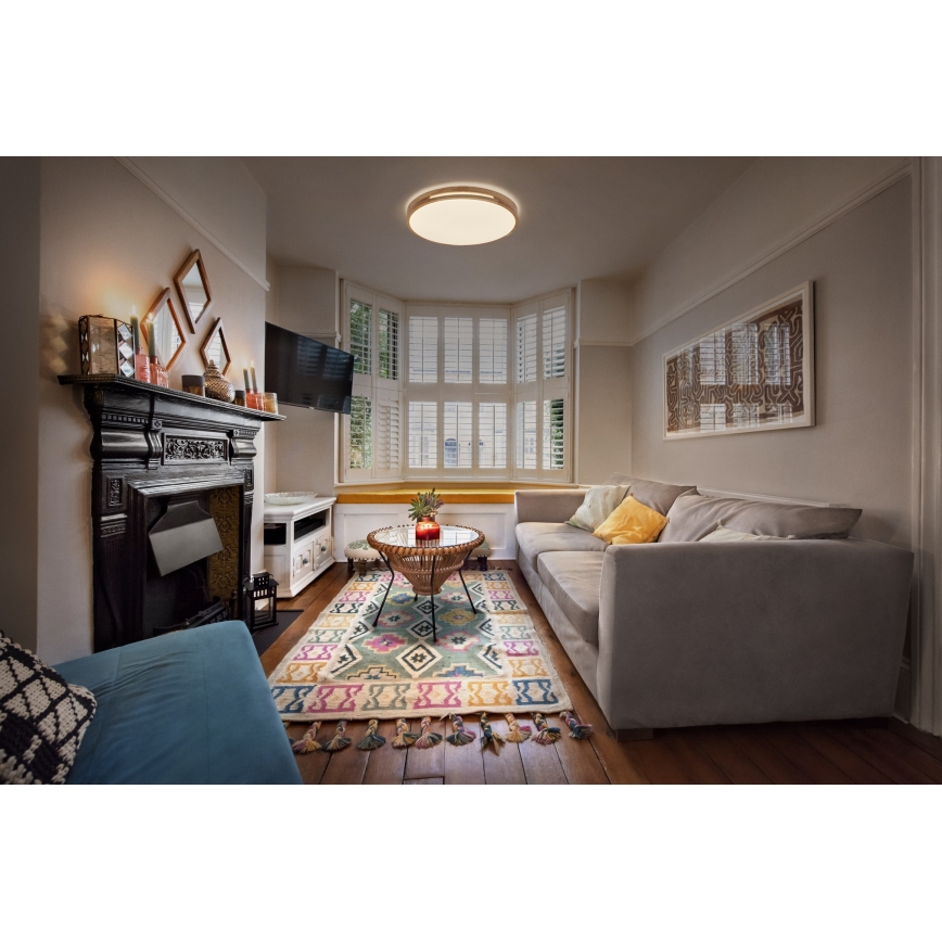 Osram - LED prigušiva plafonska svetiljka ORBIS WOODBURRY LED/24W/230V prečnik 39 cm bež