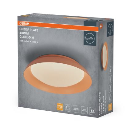 Osram - LED prigušiva plafonsko svetlo PLATE LED/45W/230V prečnik 48 cm ružičasta