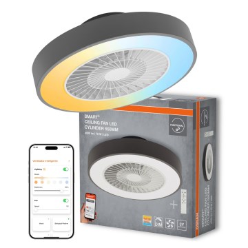 Osram - LED prigušiva stropna svetiljka sa ventilatorom SMART+ LED/78W/230V 3000-6500K Wi-Fi + daljinski upravljač