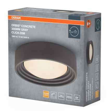 Osram - LED prigušiva plafonska lampa ORBIS CONCRETE LED/13W/230V prečnik 30 cm siva/beton