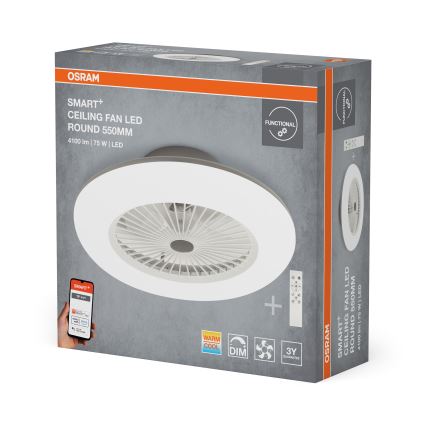 Osram - LED prigušiva plafonska lampa sa ventilatorom SMART+ LED/75W/230V 3000-6500K Wi-Fi + daljinski upravljač