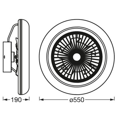Osram - LED prigušiva plafonska lampa sa ventilatorom SMART+ LED/75W/230V 3000-6500K Wi-Fi + daljinski upravljač