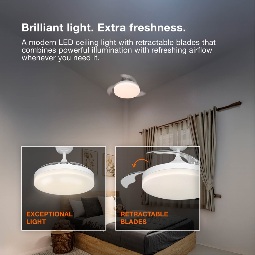 Osram - LED prigušiva plafonska svetiljka sa ventilatorom PONIENTE LED/36W/230V 3000/4000/6500K + daljinski upravljač